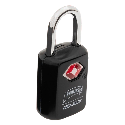 [MX6574] CANDADO PHILLIPS C/LLAVE TSA NEGRO